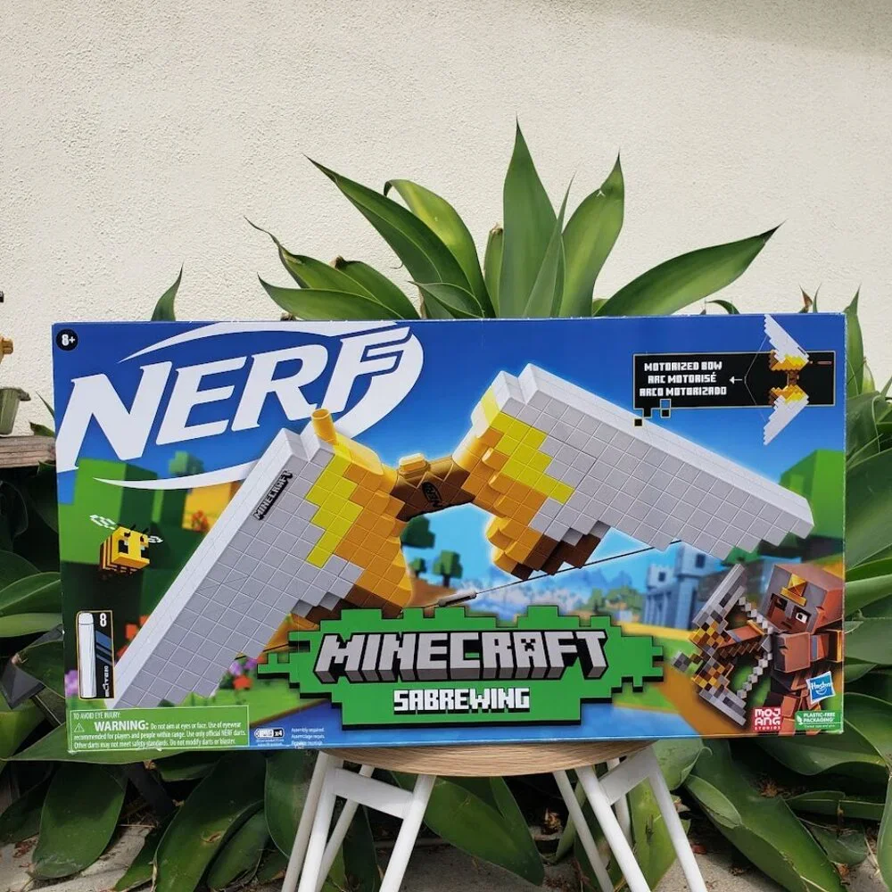 NEW NERF Minecraft Sabrewing Motorized Blaster Bow Dart Gun Cosplay Halloween